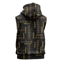 Hawaii Brown Plumeria Lei Black Sleeveless Hoodie Frangipani Floral Heritage Art