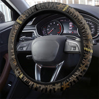 Hawaii Brown Plumeria Lei Black Steering Wheel Cover Frangipani Floral Heritage Art LT01 - Polynesian Pride