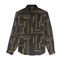 Hawaii Brown Plumeria Lei Black Women Casual Shirt Frangipani Floral Heritage Art