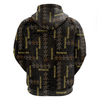 Hawaii Brown Plumeria Lei Black Zip Hoodie Frangipani Floral Heritage Art