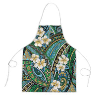 Polynesian Hibiscus Tropical Green Floral Apron Tribal Pattern LT01 Green - Polynesian Pride