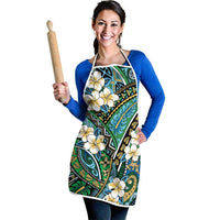 Polynesian Hibiscus Tropical Green Floral Apron Tribal Pattern LT01 - Polynesian Pride