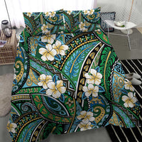 Polynesian Hibiscus Tropical Green Floral Bedding Set Tribal Pattern - Polynesian Pride