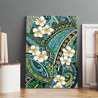 Polynesian Hibiscus Tropical Green Floral Canvas Wall Art Tribal Pattern - Polynesian Pride