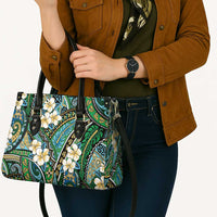 Polynesian Hibiscus Tropical Green Floral Leather Bag Tribal Pattern - Polynesian Pride