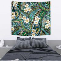 Polynesian Hibiscus Tropical Green Floral Tapestry Tribal Pattern - Polynesian Pride