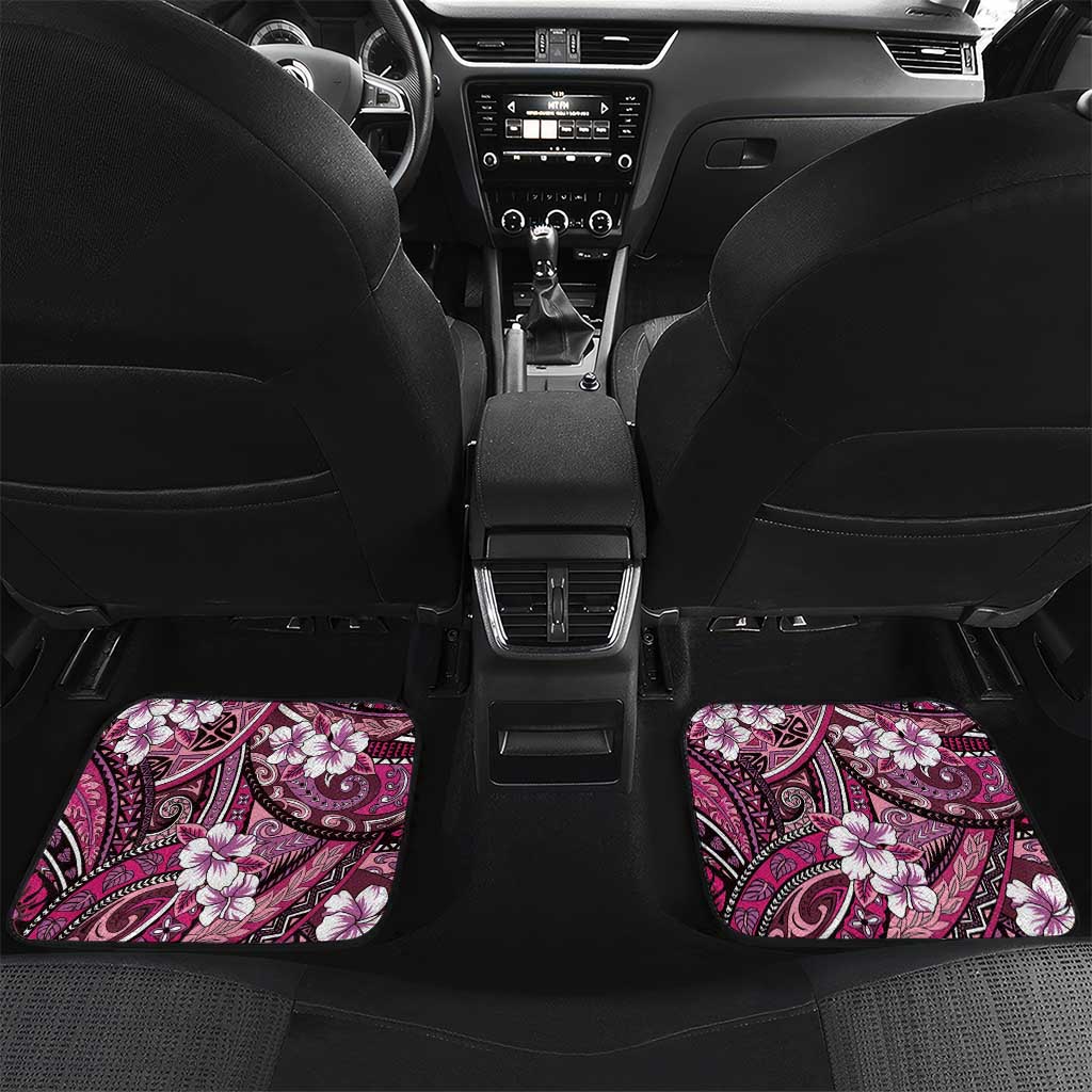 Polynesian Hibiscus Tropical Pink Floral Car Mats Tribal Pattern - Polynesian Pride