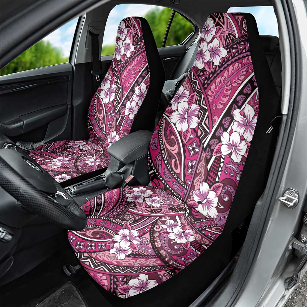 Polynesian Hibiscus Tropical Pink Floral Car Seat Cover Tribal Pattern - Polynesian Pride