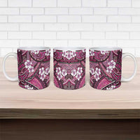 Polynesian Hibiscus Tropical Pink Floral Ceramic Mug Tribal Pattern - Polynesian Pride