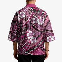 Polynesian Hibiscus Tropical Pink Floral Kimono Tribal Pattern - Polynesian Pride