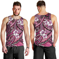 Polynesian Hibiscus Tropical Pink Floral Men Tank Top Tribal Pattern - Polynesian Pride