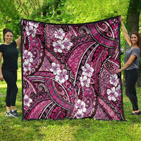 Polynesian Hibiscus Tropical Pink Floral Quilt Tribal Pattern - Polynesian Pride