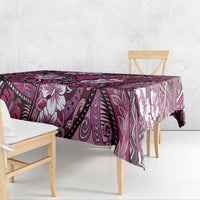 Polynesian Hibiscus Tropical Pink Floral Tablecloth Tribal Pattern - Polynesian Pride