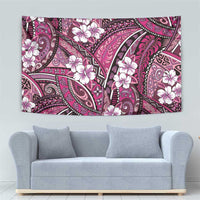 Polynesian Hibiscus Tropical Pink Floral Tapestry Tribal Pattern - Polynesian Pride