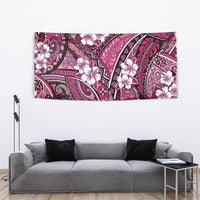 Polynesian Hibiscus Tropical Pink Floral Tapestry Tribal Pattern - Polynesian Pride