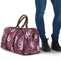 Polynesian Hibiscus Tropical Pink Floral Travel Bag Tribal Pattern - Polynesian Pride