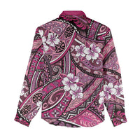 Polynesian Hibiscus Tropical Pink Floral Women Casual Shirt Tribal Pattern - Polynesian Pride
