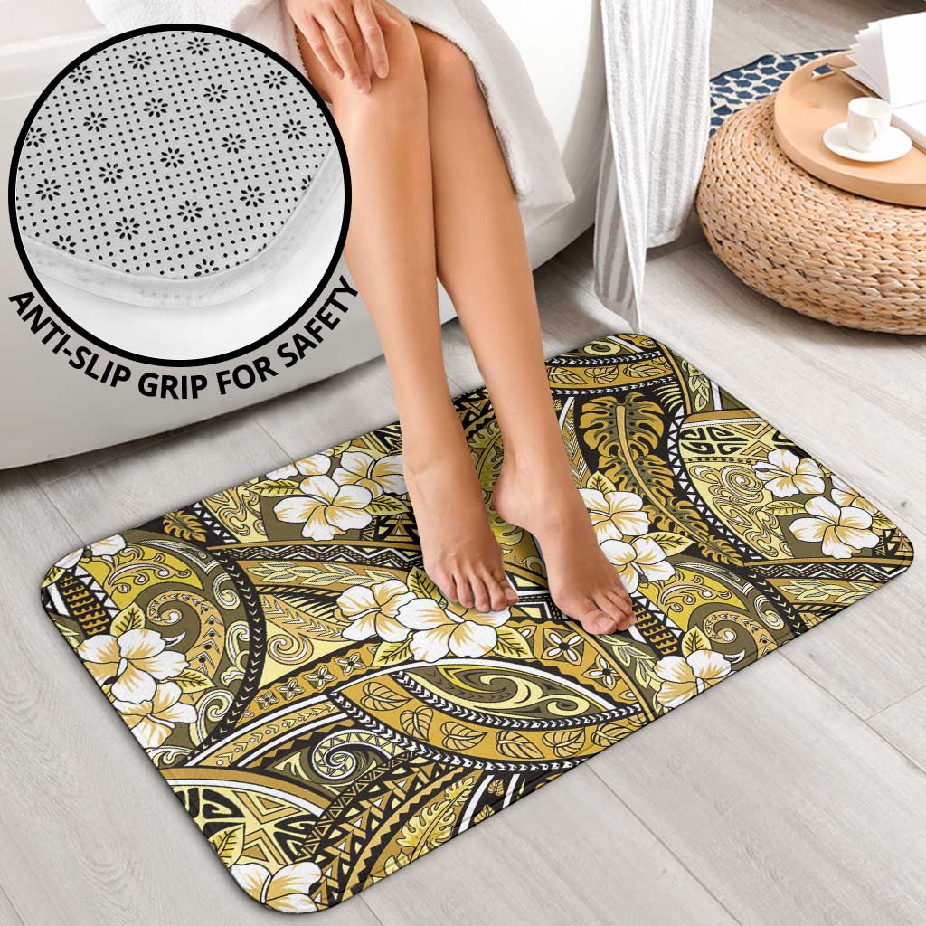Polynesian Hibiscus Tropical Yellow Floral Bathroom Set Tribal Pattern - Polynesian Pride