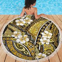 Polynesian Hibiscus Tropical Yellow Floral Beach Blanket Tribal Pattern - Polynesian Pride
