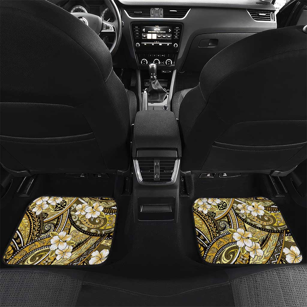 Polynesian Hibiscus Tropical Yellow Floral Car Mats Tribal Pattern - Polynesian Pride