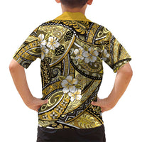 Polynesian Hibiscus Tropical Yellow Floral Hawaiian Shirt Tribal Pattern - Polynesian Pride