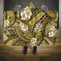 Polynesian Hibiscus Tropical Yellow Floral Hooded Blanket Tribal Pattern - Polynesian Pride