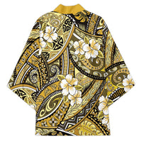 Polynesian Hibiscus Tropical Yellow Floral Kimono Tribal Pattern - Polynesian Pride