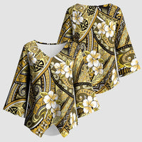 Polynesian Hibiscus Tropical Yellow Floral Kimono Sleeve Blouse Tribal Pattern - Polynesian Pride