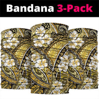 Polynesian Hibiscus Tropical Yellow Floral Neck Gaiter Tribal Pattern - Polynesian Pride