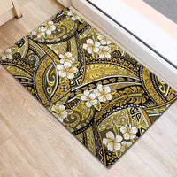 Polynesian Hibiscus Tropical Yellow Floral Rubber Doormat Tribal Pattern - Polynesian Pride