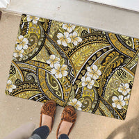 Polynesian Hibiscus Tropical Yellow Floral Rubber Doormat Tribal Pattern - Polynesian Pride