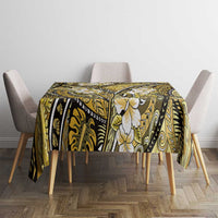 Polynesian Hibiscus Tropical Yellow Floral Tablecloth Tribal Pattern - Polynesian Pride