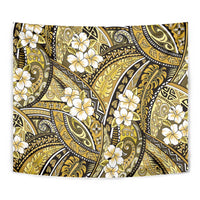 Polynesian Hibiscus Tropical Yellow Floral Tapestry Tribal Pattern - Polynesian Pride