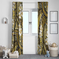 Polynesian Hibiscus Tropical Yellow Floral Window Curtain Tribal Pattern - Polynesian Pride