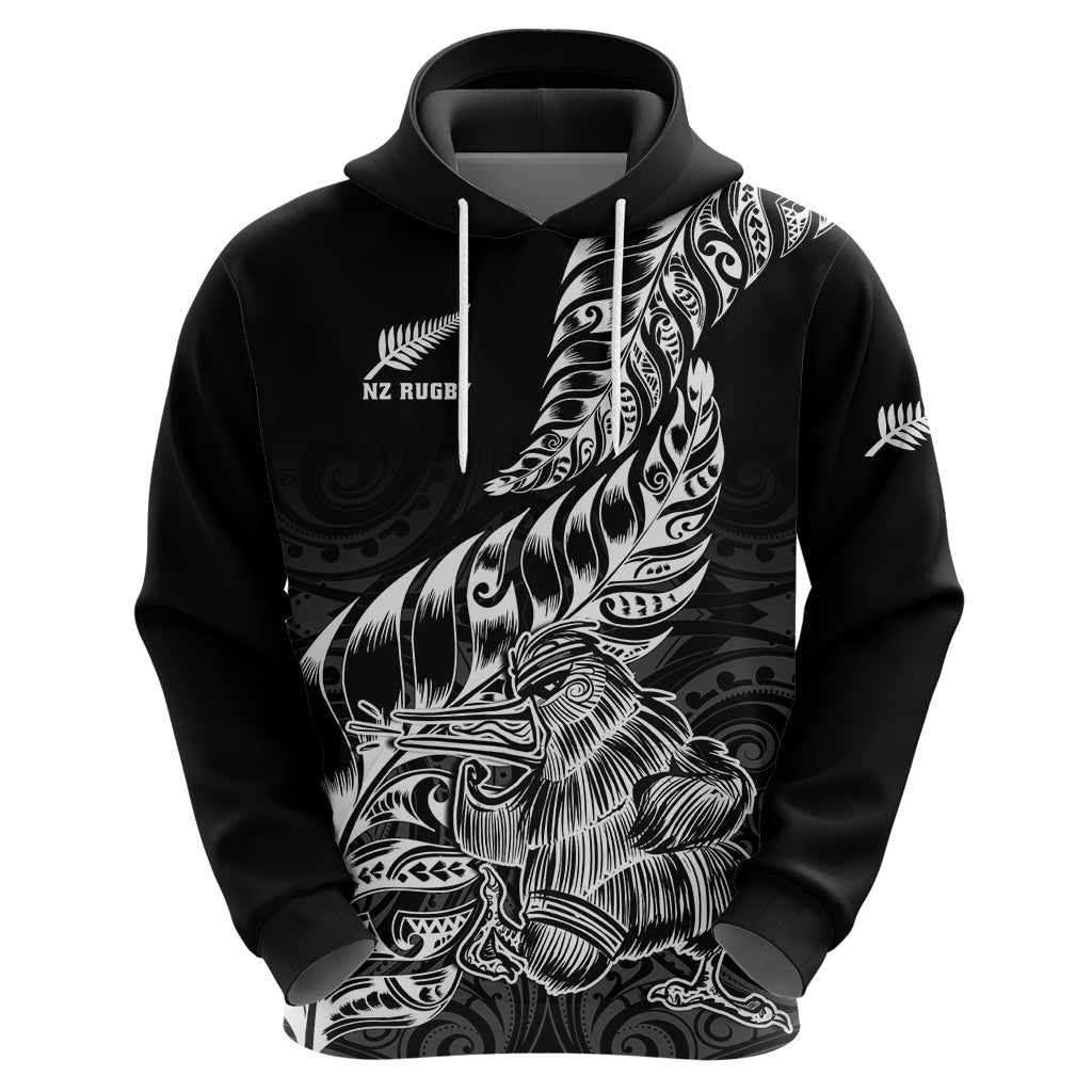 New Zealand Silver Fern Rugby Hoodie Aotearoa Kiwi Maori Black Version LT01 - Polynesian Pride