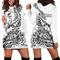 New Zealand Silver Fern Rugby Hoodie Dress Aotearoa Kiwi Maori White Version LT01 - Polynesian Pride