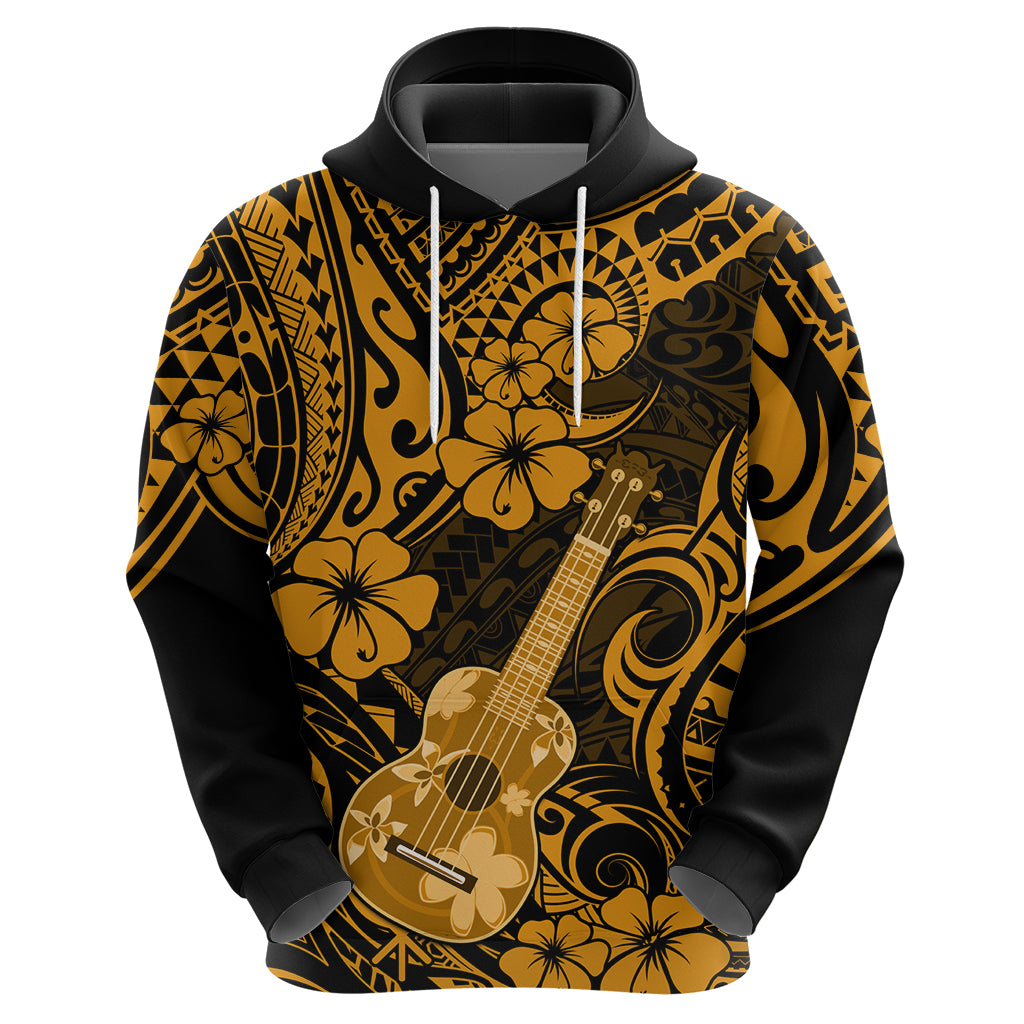 Hawaii Ukulele Hoodie Polynesian Pattern Gold Version LT01 - Polynesian Pride