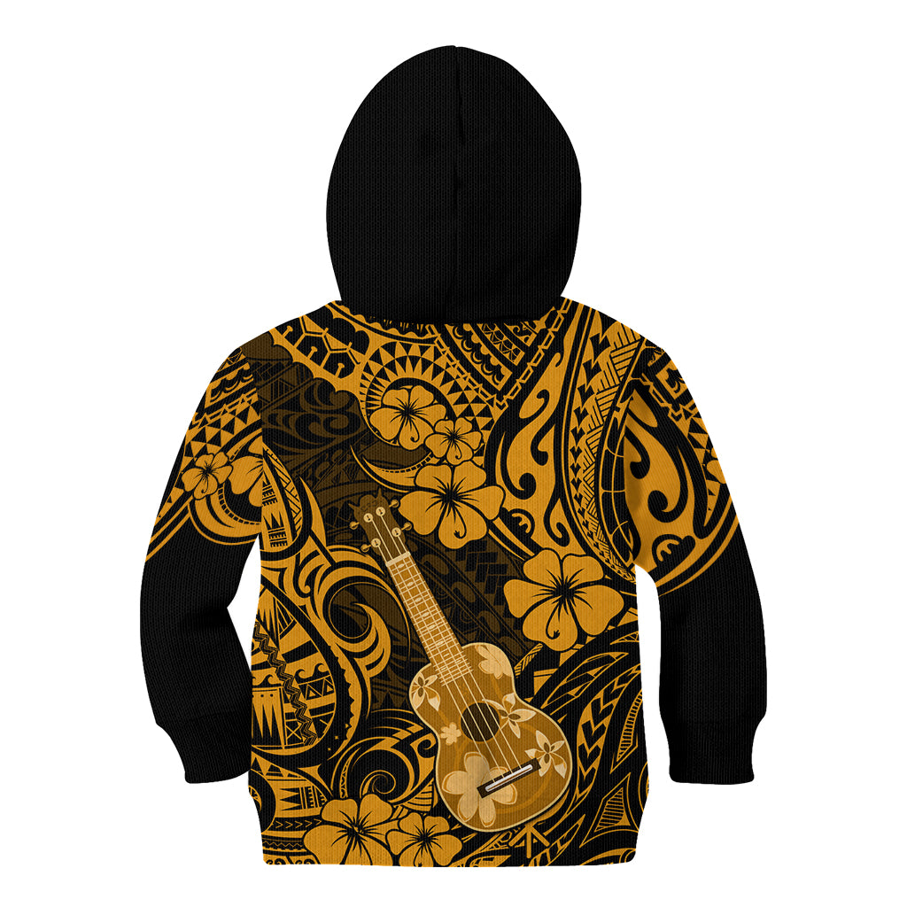 Hawaii Ukulele Kid Hoodie Polynesian Pattern Gold Version LT01 - Polynesian Pride