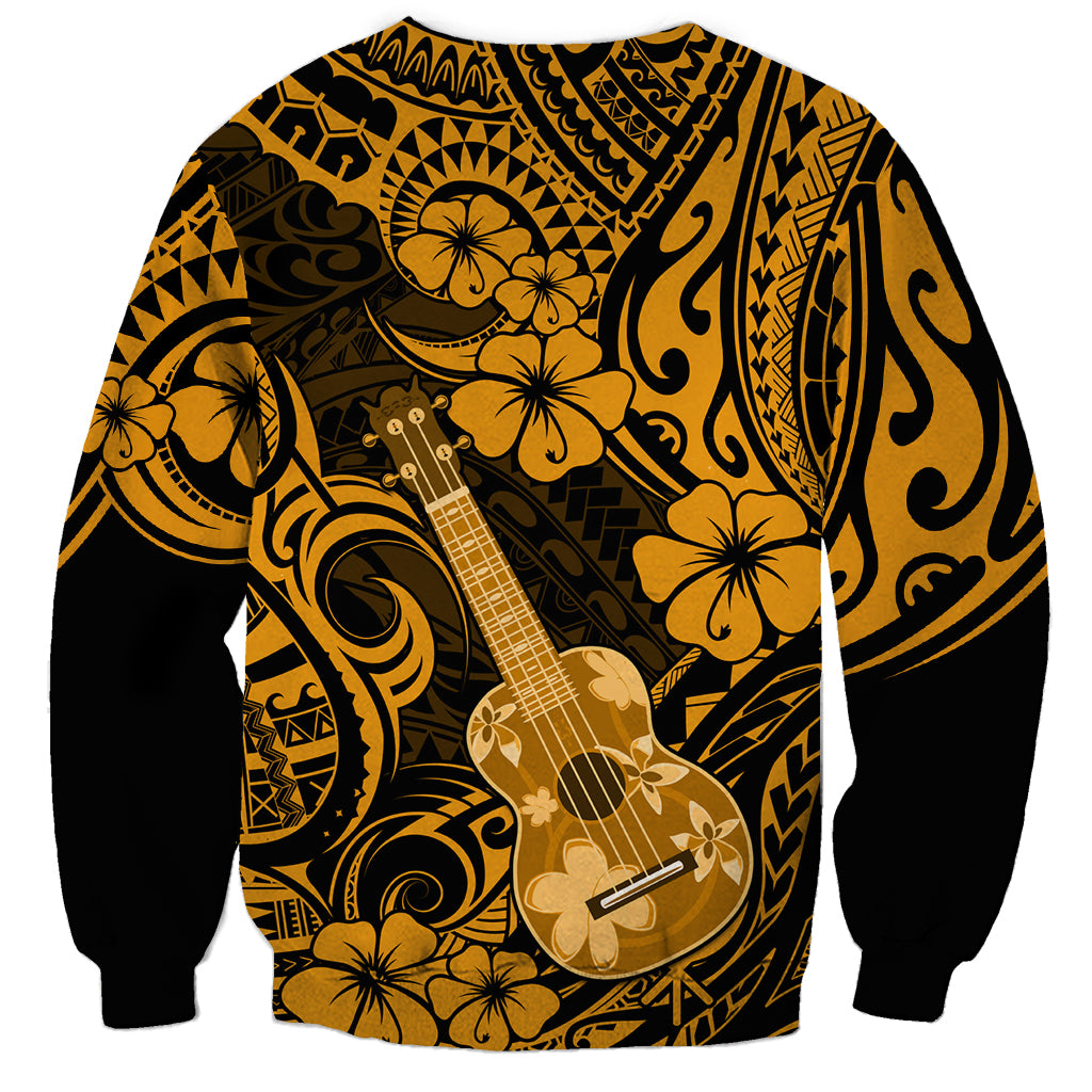 Hawaii Ukulele Sweatshirt Polynesian Pattern Gold Version LT01 - Polynesian Pride