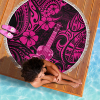 Hawaii Ukulele Beach Blanket Polynesian Pattern Pink Version LT01 - Wonder Print Shop