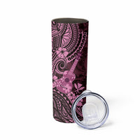 Hawaii Ukulele Skinny Tumbler Polynesian Pattern Pink Version