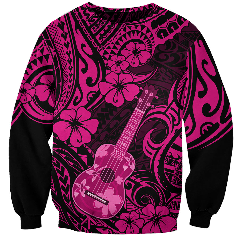Hawaii Ukulele Sweatshirt Polynesian Pattern Pink Version LT01 Unisex Pink - Polynesian Pride