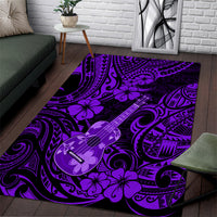 Hawaii Ukulele Area Rug Polynesian Pattern Purple Version LT01 Purple - Polynesian Pride