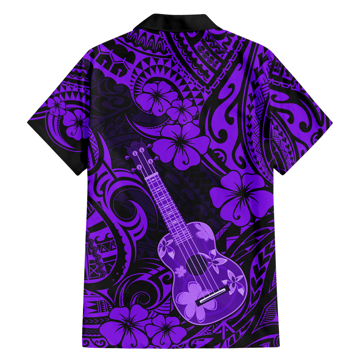 Hawaii Ukulele Family Matching Puletasi Dress and Hawaiian Shirt Polynesian Pattern Purple Version LT01 - Polynesian Pride