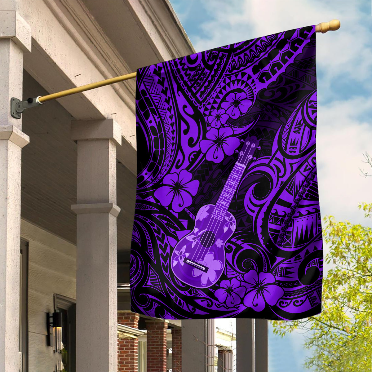 Hawaii Ukulele Garden Flag Polynesian Pattern Purple Version LT01 House Flag Purple - Polynesian Pride