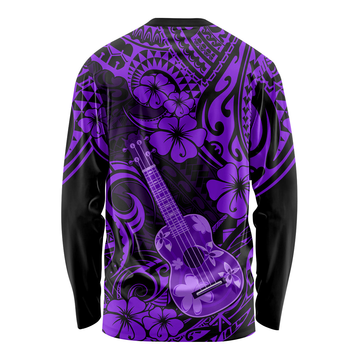 Hawaii Ukulele Long Sleeve Shirt Polynesian Pattern Purple Version LT01 - Polynesian Pride