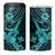 Hawaii Ukulele 4 in 1 Can Cooler Tumbler Polynesian Pattern Turquoise Version