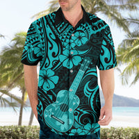 Hawaii Ukulele Hawaiian Shirt Polynesian Pattern Turquoise Version LT01 - Polynesian Pride
