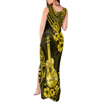 Hawaii Ukulele Tank Maxi Dress Polynesian Pattern Yellow Version LT01 - Polynesian Pride