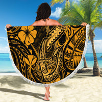 Hawaii Fish Hook Beach Blanket Polynesian Pattern Gold Version LT01 - Wonder Print Shop